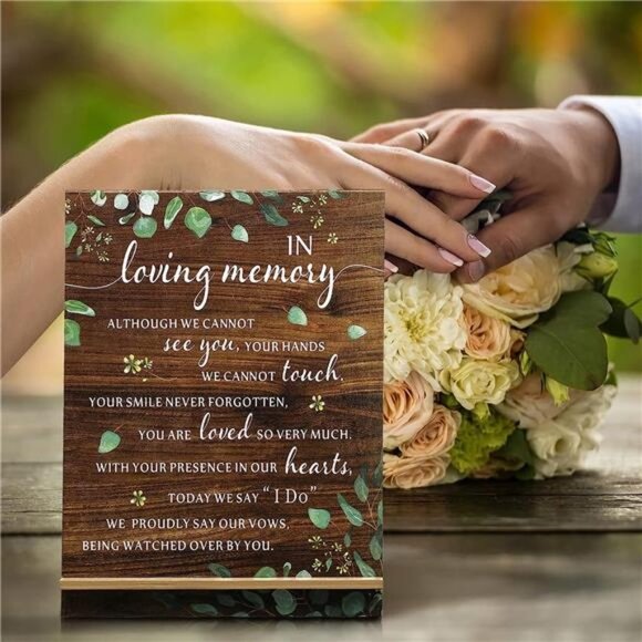Memorial Table Sign for Wedding, Wedding Wooden Decorations for Reception - Picture 5 of 6